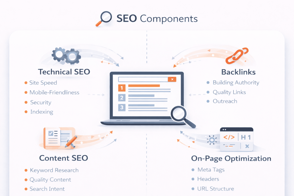 SEO strategy framework diagram